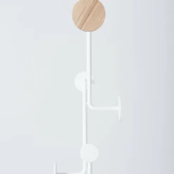 Porte-manteaux en chêne blanchi huilé et acier blanc Coat Stand - Gazzda