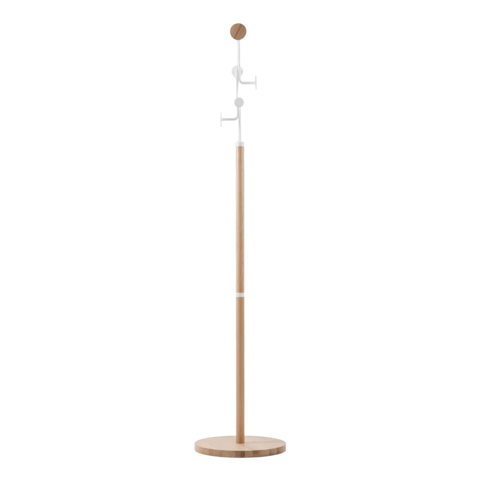 Porte-manteaux en chêne blanchi huilé et acier blanc Coat Stand - Gazzda