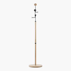 Porte-manteaux en chêne blanchi huilé et acier noir Coat Stand - Gazzda