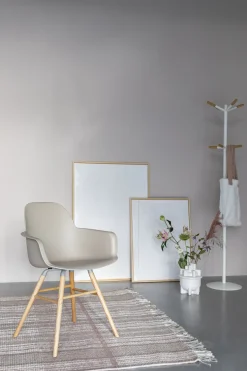 Porte-manteaux en métal blanc et détails bois 175,5cm Tip - Zuiver