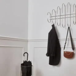 Porte-manteaux mural argenté 85 cm en acier Moveo - AYTM