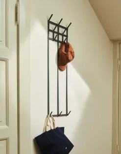Porte-manteaux murale en acier anthracite 33,5x5x100cm Tape - Hay