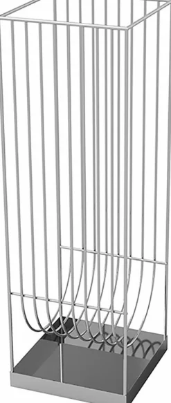 Porte-parapluies en acier inoxydable argenté 56 cm Curva - AYTM