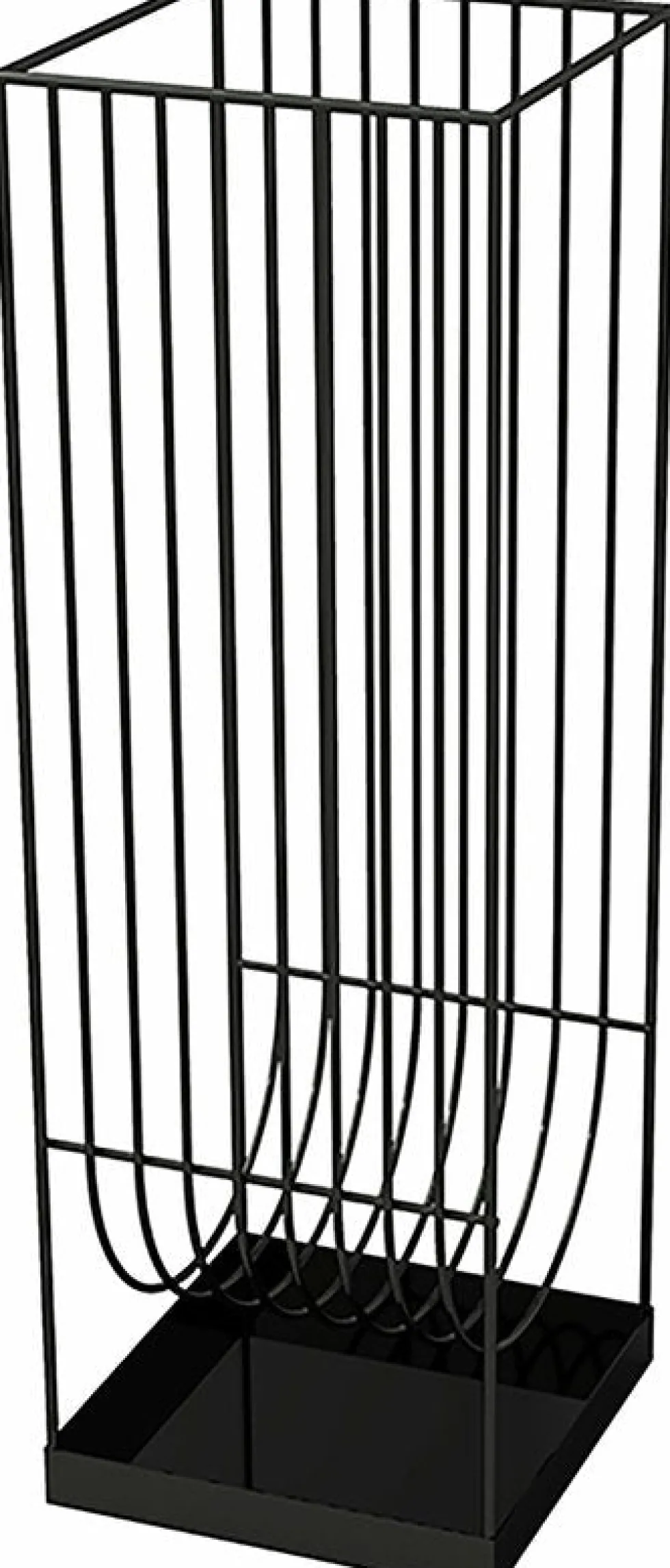 Porte-parapluies en acier inoxydable noir 56 cm Curva - AYTM