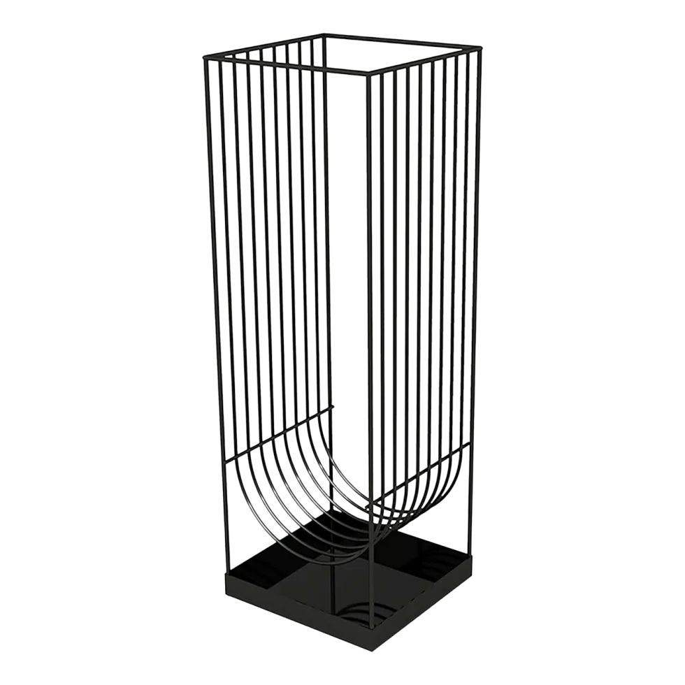 Porte-parapluies en acier inoxydable noir 56 cm Curva - AYTM