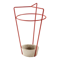 Porte-parapluies en béton et acier rouge Ambrogio - Meme Design