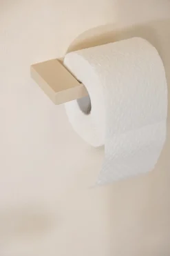 Porte-rouleau papier toilette en acier beige cashew 8x15cm Tuali - Metallbude