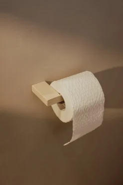 Porte-rouleau papier toilette en acier beige cashew 8x15cm Tuali - Metallbude