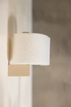 Porte-rouleau papier toilette en acier beige cashew 8x15cm Tuali - Metallbude