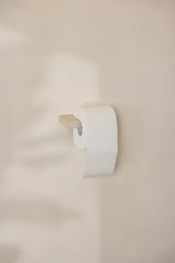 Porte-rouleau papier toilette en acier beige cashew 8x15cm Tuali - Metallbude
