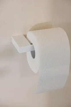 Porte-rouleau papier toilette en acier blanc 8x15cm Tuali - Metallbude