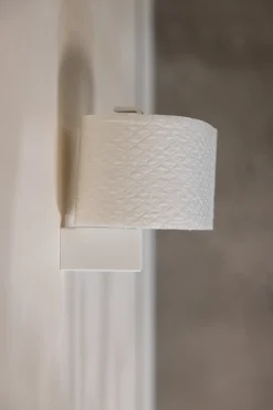 Porte-rouleau papier toilette en acier blanc 8x15cm Tuali - Metallbude