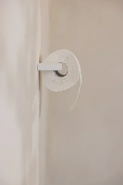 Porte-rouleau papier toilette en acier blanc 8x15cm Tuali - Metallbude
