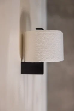 Porte-rouleau papier toilette en acier noir 8x15cm Tuali - Metallbude