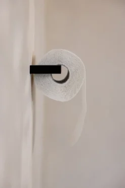 Porte-rouleau papier toilette en acier noir 8x15cm Tuali - Metallbude
