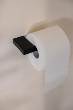 Porte-rouleau papier toilette en acier noir 8x15cm Tuali - Metallbude