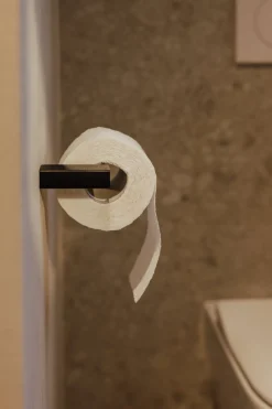 Porte-rouleau papier toilette en acier noir 8x15cm Tuali - Metallbude