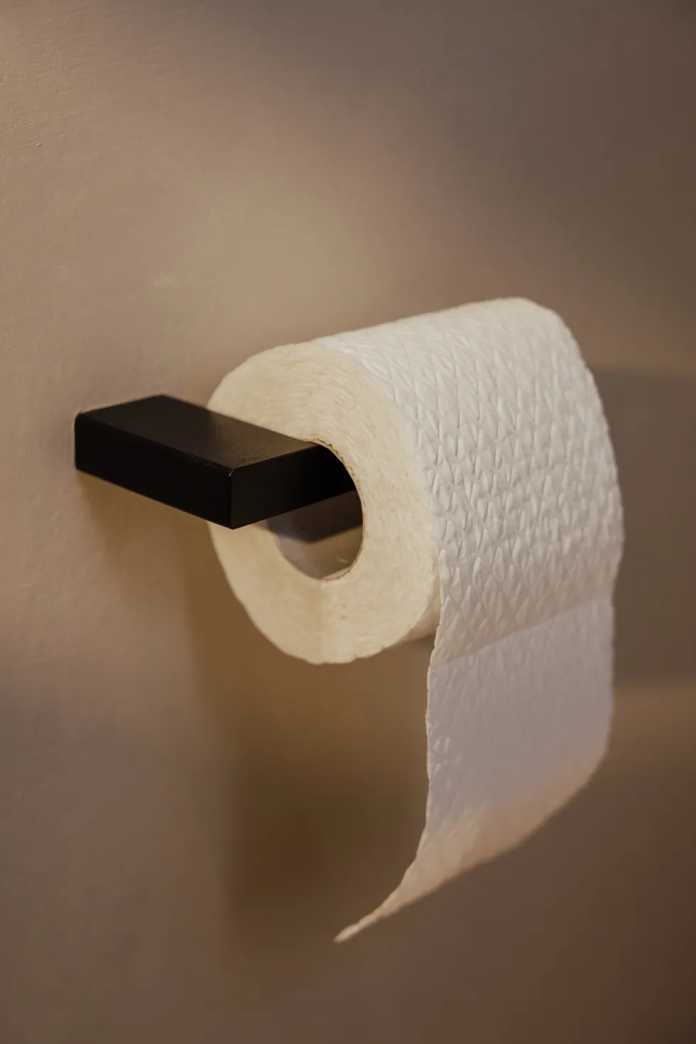 Porte-rouleau papier toilette en acier noir 8x15cm Tuali - Metallbude