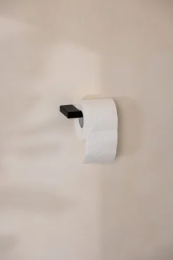Porte-rouleau papier toilette en acier noir 8x15cm Tuali - Metallbude