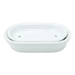 Porte-savon en porcelaine blanche brillant - Merigous