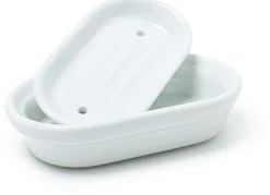 Porte-savon en porcelaine blanche brillant - Merigous