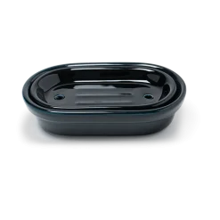 Porte-savon en porcelaine noire brillant - Merigous