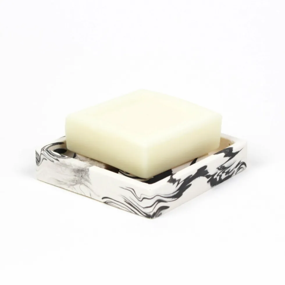 Porte-savon en roche saline noir de mars 9,5 x 2,3 cm - Studio Rosaroom
