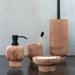 Porte-savon rouge sienne effet marbre Attitude - Mette Ditmer