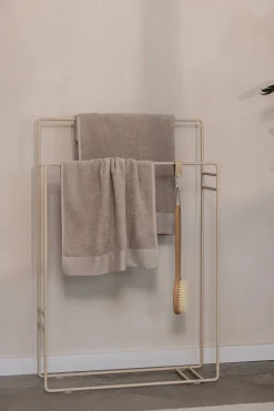 Porte-serviettes en acier beige cashew 90x60cm Delaya - Metallbude