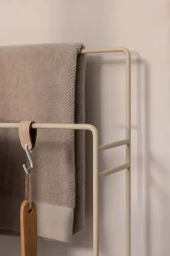 Porte-serviettes en acier beige cashew 90x60cm Delaya - Metallbude