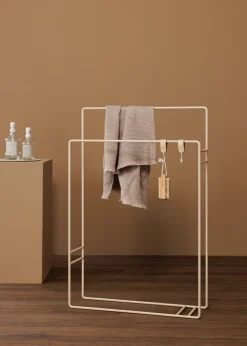 Porte-serviettes en acier beige cashew 90x60cm Delaya - Metallbude