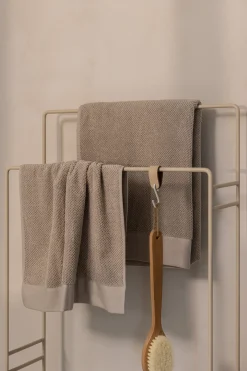 Porte-serviettes en acier beige cashew 90x60cm Delaya - Metallbude