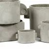 Pot art déco en béton ovale gris clair 43cm - Serax