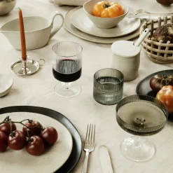 Pot à confiture avec cuillère en porcelaine blanc cassé Flow - Ferm Living