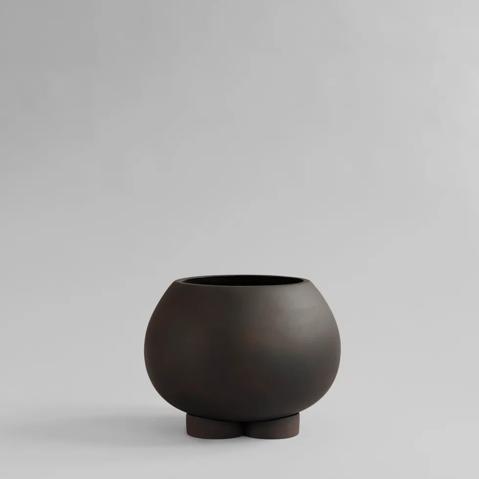Pot de fleur en béton coffee 35x35x24,5cm mini - 101 COPENHAGEN