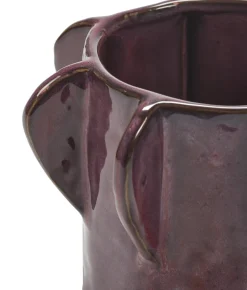 Pot de fleurs en grès aubergine 22x15cm 02 S Molly - SERAX