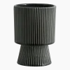 Pot de fleurs en grès gris foncé 22 cm Mull - Nordal