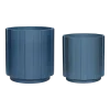 Pot de fleurs en plâtre bleu pétrole (lot de 2) Dahlia - Hübsch