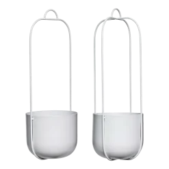 Pot à fleurs en suspension gris (lot de 2) Lotus - Hübsch