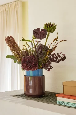 Pots en poudre de pierre marron et bleu - Hübsch
