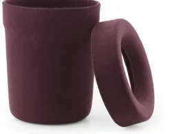 Poubelle en tissu recyclé bordeaux 31,6x36 cm Hide - Normann Copenhagen