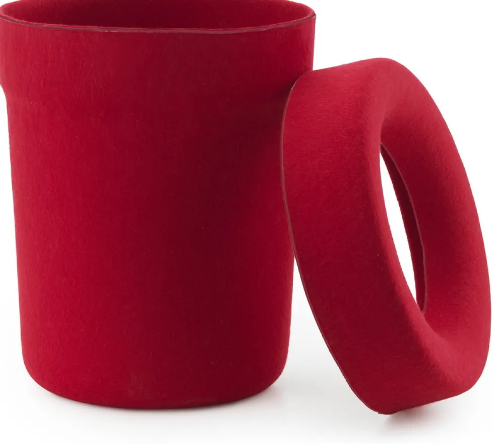 Poubelle en tissu recyclé rouge vif 31,6x36 cm Hide - Normann Copenhagen