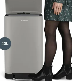 Poubelle à pédale gris clair 40L n°891 - Les Collectors