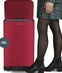 Poubelle à pédale rouge 30L n°722 - Les Collectors