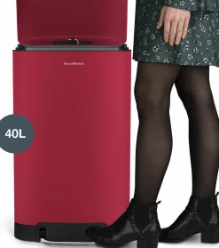 Poubelle à pédale rouge 40L n°887 - Les Collectors