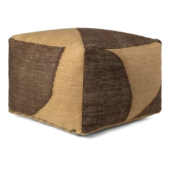 Pouf carré en fil recyclé chocolat 60x60cm Forene - Ferm living