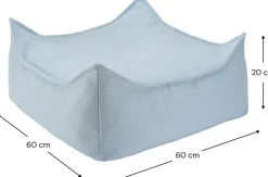 Pouf carré en oléfine azure 60 x 60 cm - Wigiwama