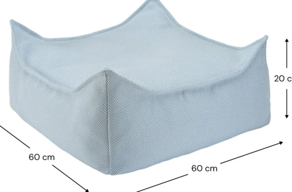Pouf carré en oléfine azure 60 x 60 cm - Wigiwama