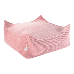 Pouf carré en velours côtelé rose 60 x 60 cm - Wigiwama