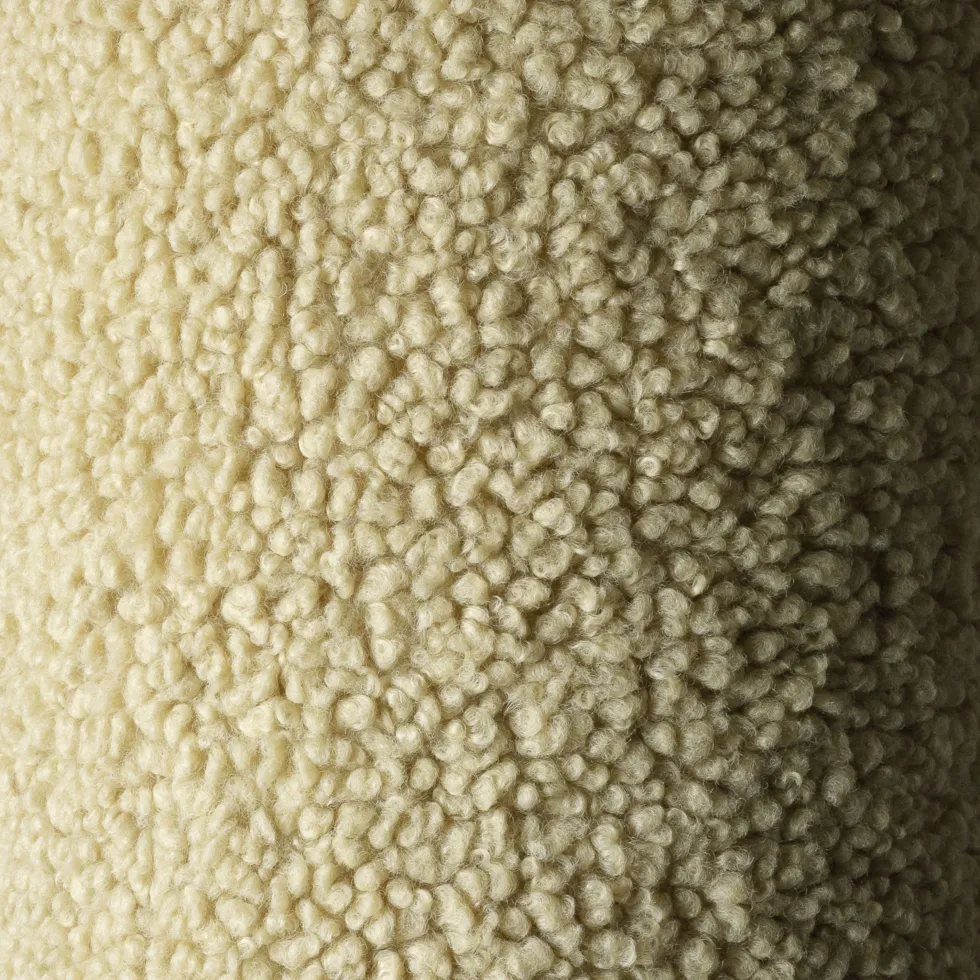 Pouf carré sherpa bouclé matcha 60x60cm Beanbgas - Wigiwama